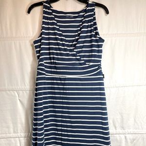 Eddie Bauer Blue/White Striped Aster Travel Dress Soft Fitness Women’s Medium
